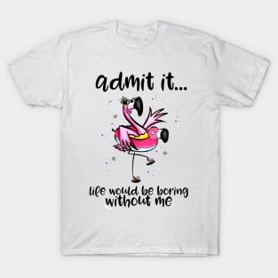 Summer Flamingo Vacation mode transparant T-Shirt